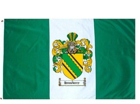 Henneberry family crest coat of arms flag
