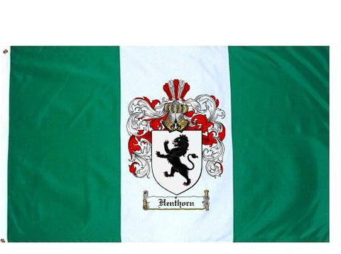 Henthorn family crest coat of arms flag