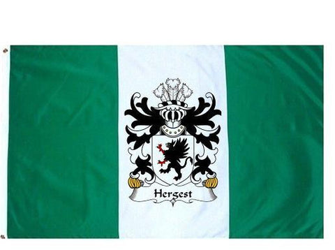 Hergest family crest coat of arms flag