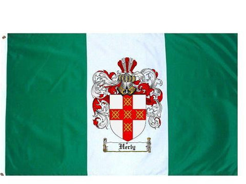 Herly family crest coat of arms flag