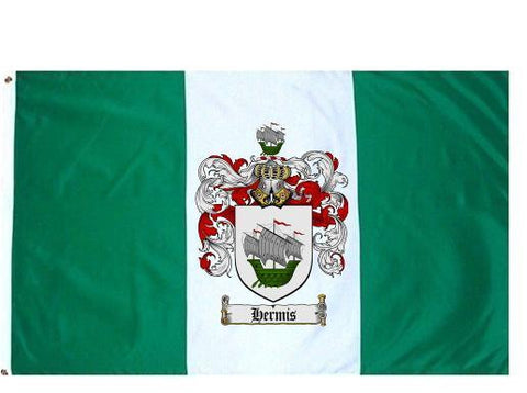 Hermis family crest coat of arms flag