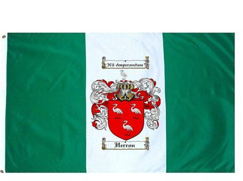 Herron family crest coat of arms flag