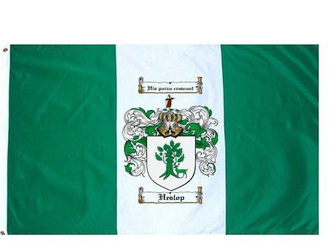 Heslop family crest coat of arms flag