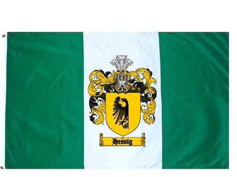Hessig family crest coat of arms flag