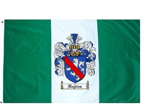 Heylins family crest coat of arms flag
