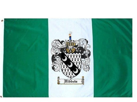 Hibbets family crest coat of arms flag