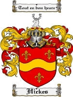 Hickes coat of arms family crest download