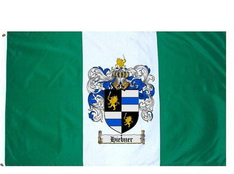 Hiebner family crest coat of arms flag