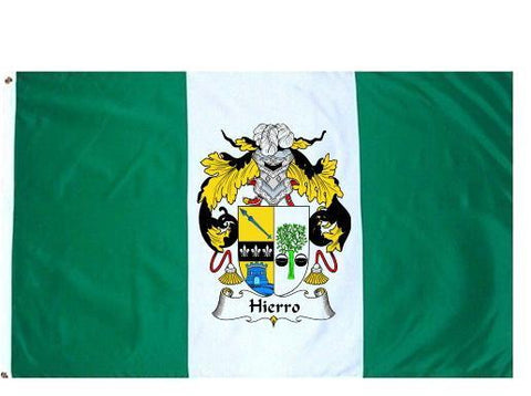 Hierro family crest coat of arms flag