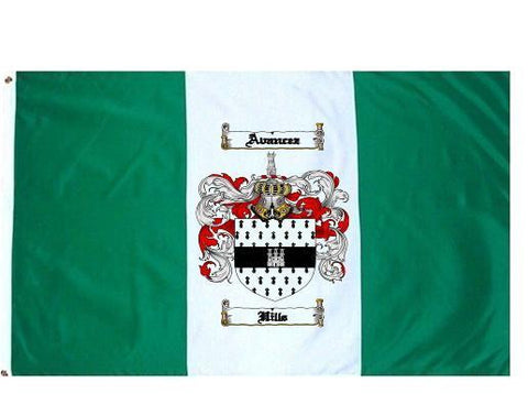 Hills family crest coat of arms flag