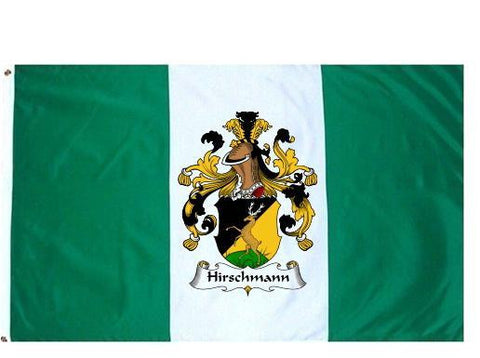 Hirschmann family crest coat of arms flag