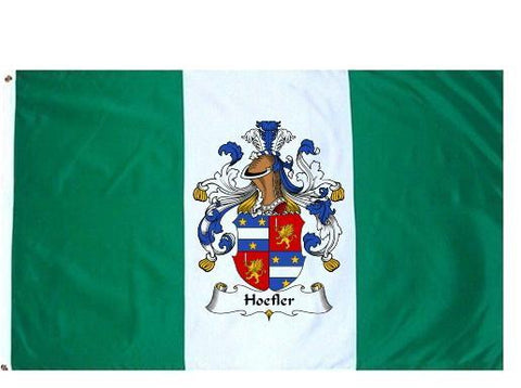 Hoefler family crest coat of arms flag
