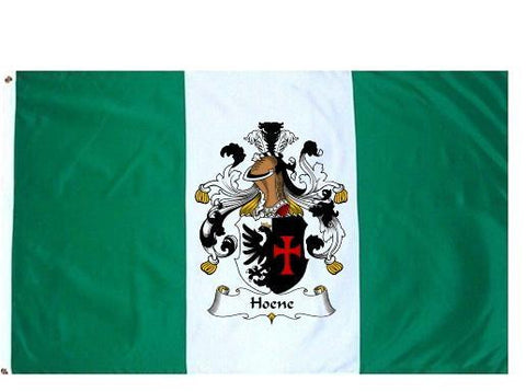 Hoene family crest coat of arms flag