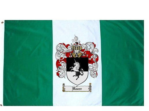 Hoerr family crest coat of arms flag