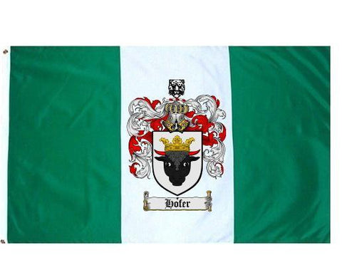 Hofer family crest coat of arms flag