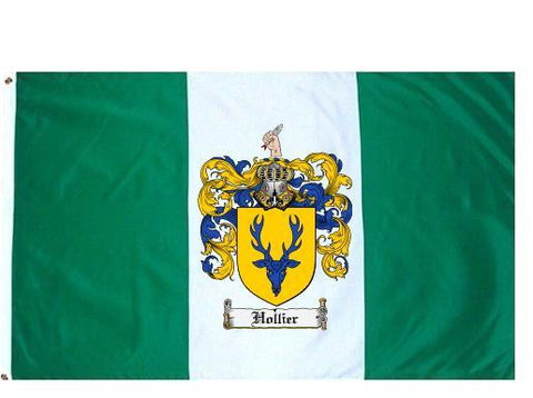 Hollier family crest coat of arms flag