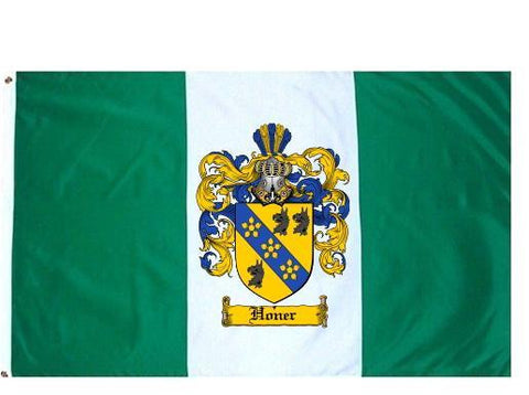 Honer family crest coat of arms flag