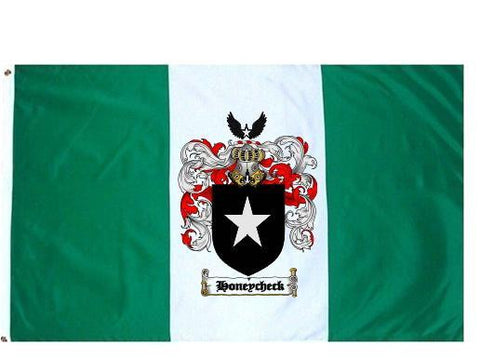 Honeycheck family crest coat of arms flag