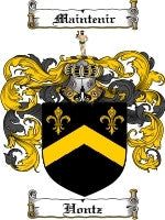 Hontz coat of arms family crest download
