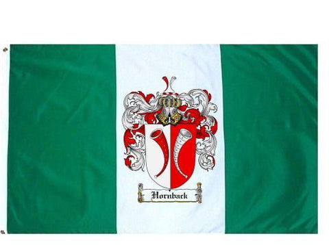 Hornback family crest coat of arms flag