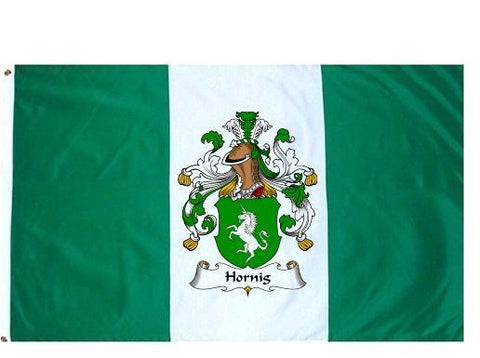 Hornig family crest coat of arms flag