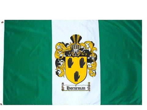 Horseman family crest coat of arms flag