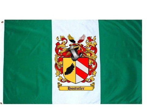 Hostutler family crest coat of arms flag