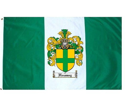 Houssey family crest coat of arms flag