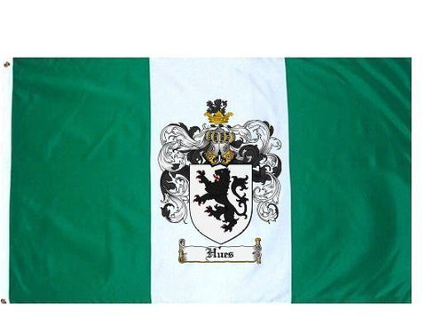 Hues family crest coat of arms flag