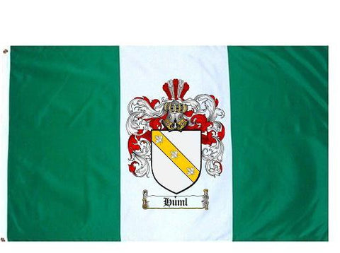 Huml family crest coat of arms flag