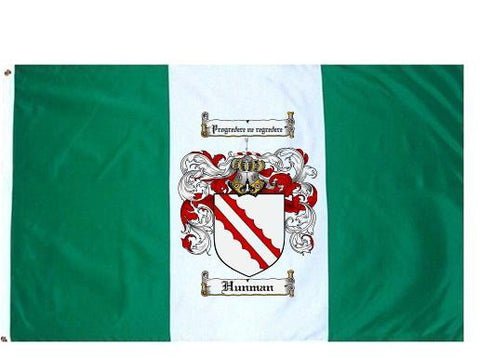 Hunman family crest coat of arms flag