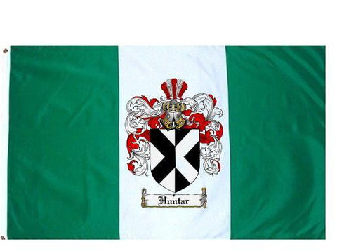 Huntar family crest coat of arms flag