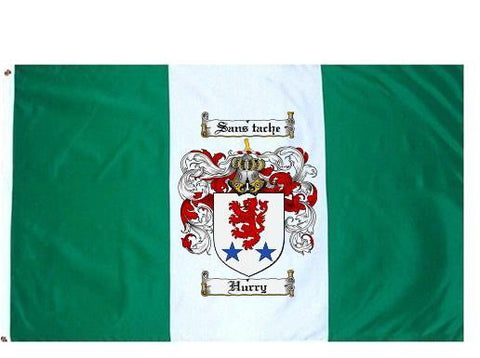 Hurry family crest coat of arms flag