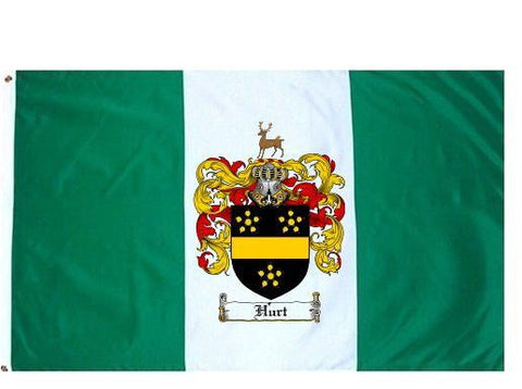 Hurt family crest coat of arms flag