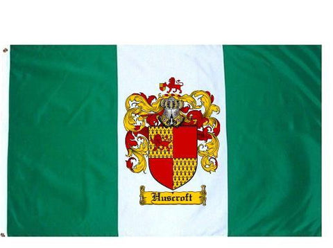 Huscroft family crest coat of arms flag