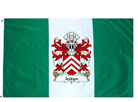 Iestyn family crest coat of arms flag