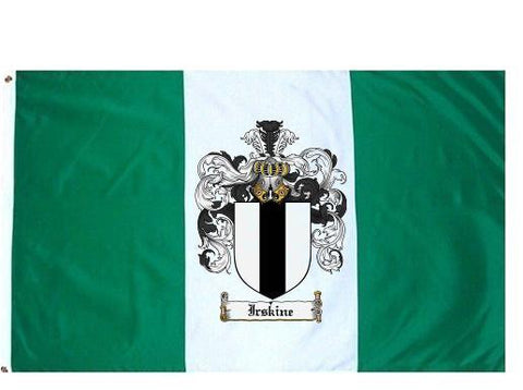 Irskine family crest coat of arms flag