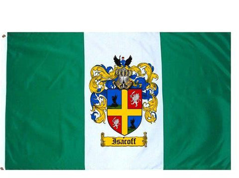 Isacoff family crest coat of arms flag
