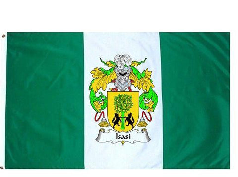 Isasi family crest coat of arms flag