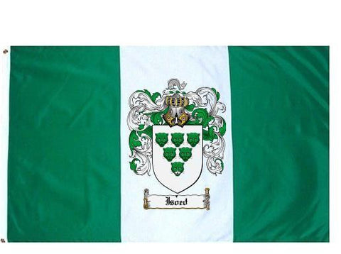 Isoed family crest coat of arms flag