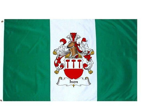 Iven family crest coat of arms flag