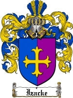 Izacke coat of arms family crest download