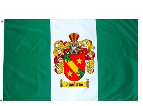 Izquierdo family crest coat of arms flag