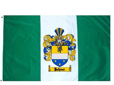 Jahner family crest coat of arms flag