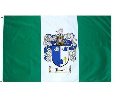 Jamet family crest coat of arms flag
