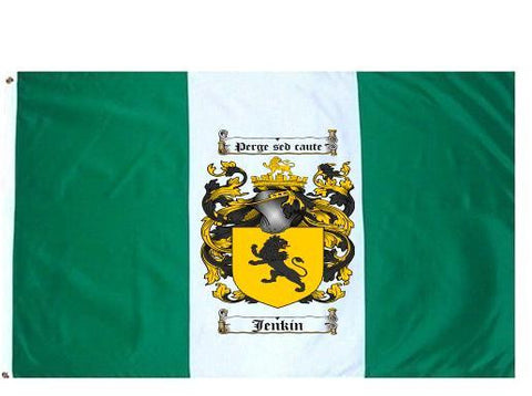 Jenkin family crest coat of arms flag