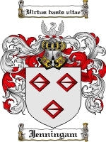 Jenningam coat of arms family crest download