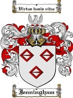 Jenningham coat of arms family crest download