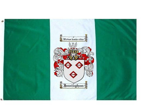 Jenningham family crest coat of arms flag