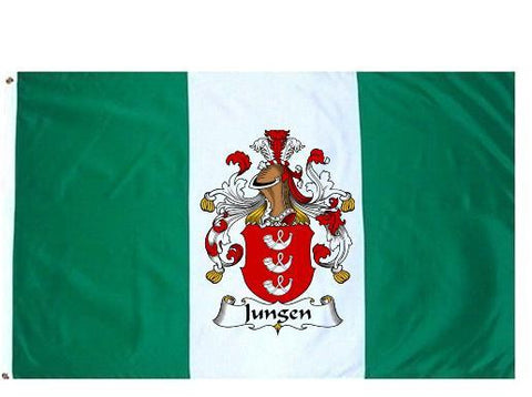 Jungen family crest coat of arms flag